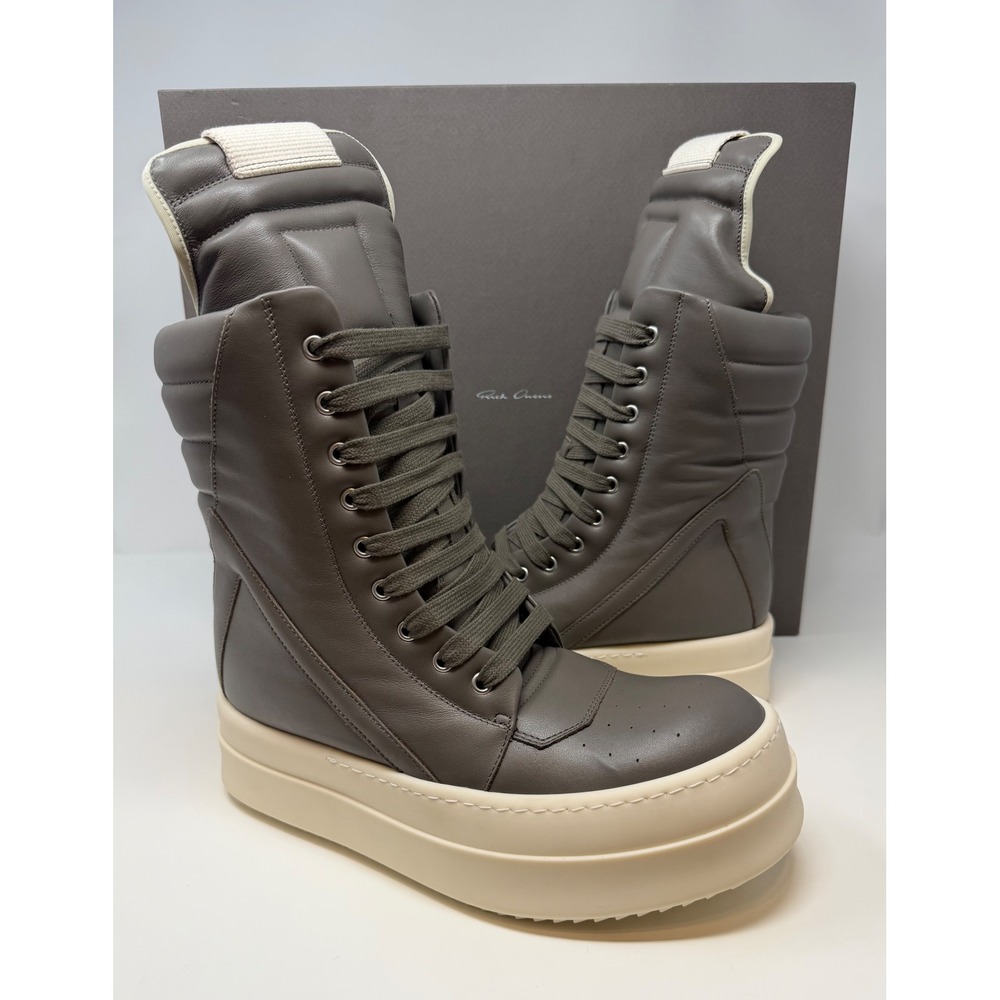 Rick Owens Runway Mega Geobasket High Sneaker Grey Size 7 US 40 EU